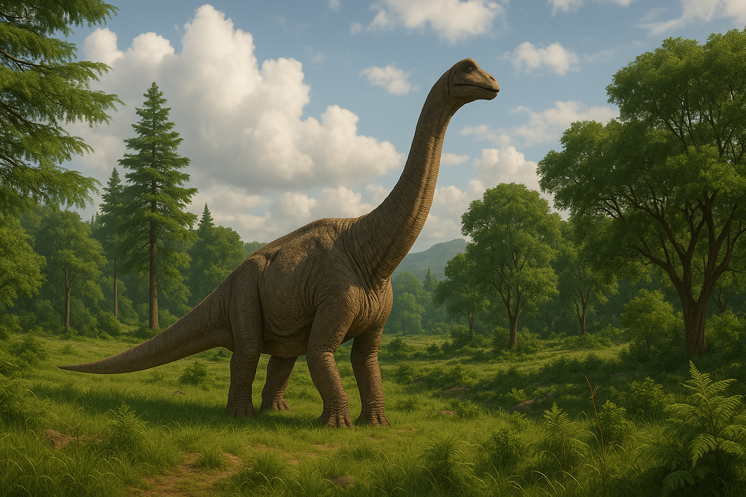 Brachiosaurus Dico Des Dinos Représentation de Brachiosaurus dans son environnement naturel.