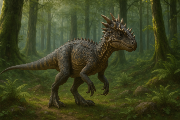 Représentation de Dracorex dans son environnement naturel.