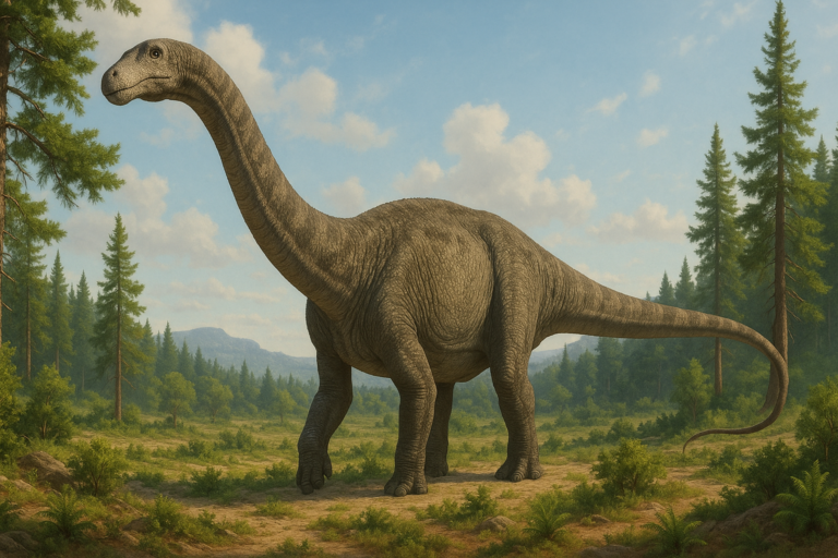 Représentation de Supersaurus dans son environnement naturel.