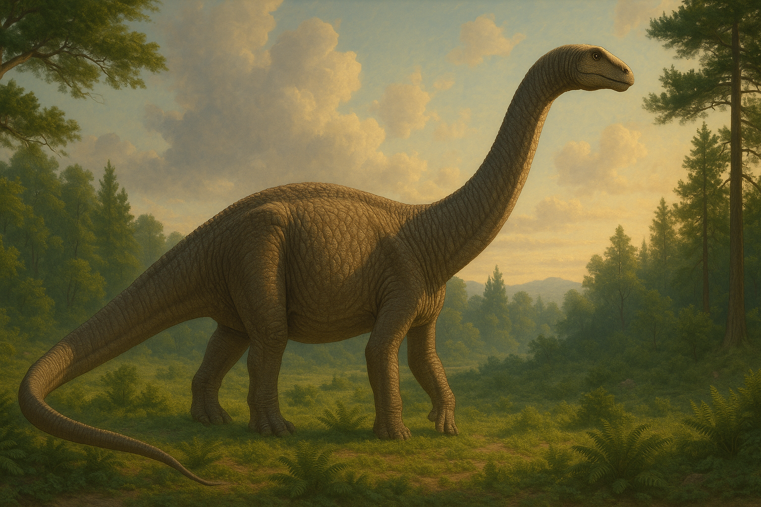 Barosaurus Dico Des Dinos Représentation de Barosaurus dans son environnement naturel.