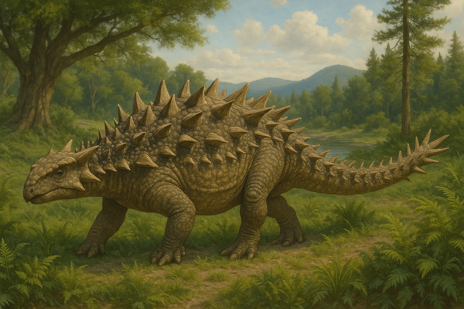 Gastonia Dico Des Dinos Représentation de Gastonia dans son environnement naturel.